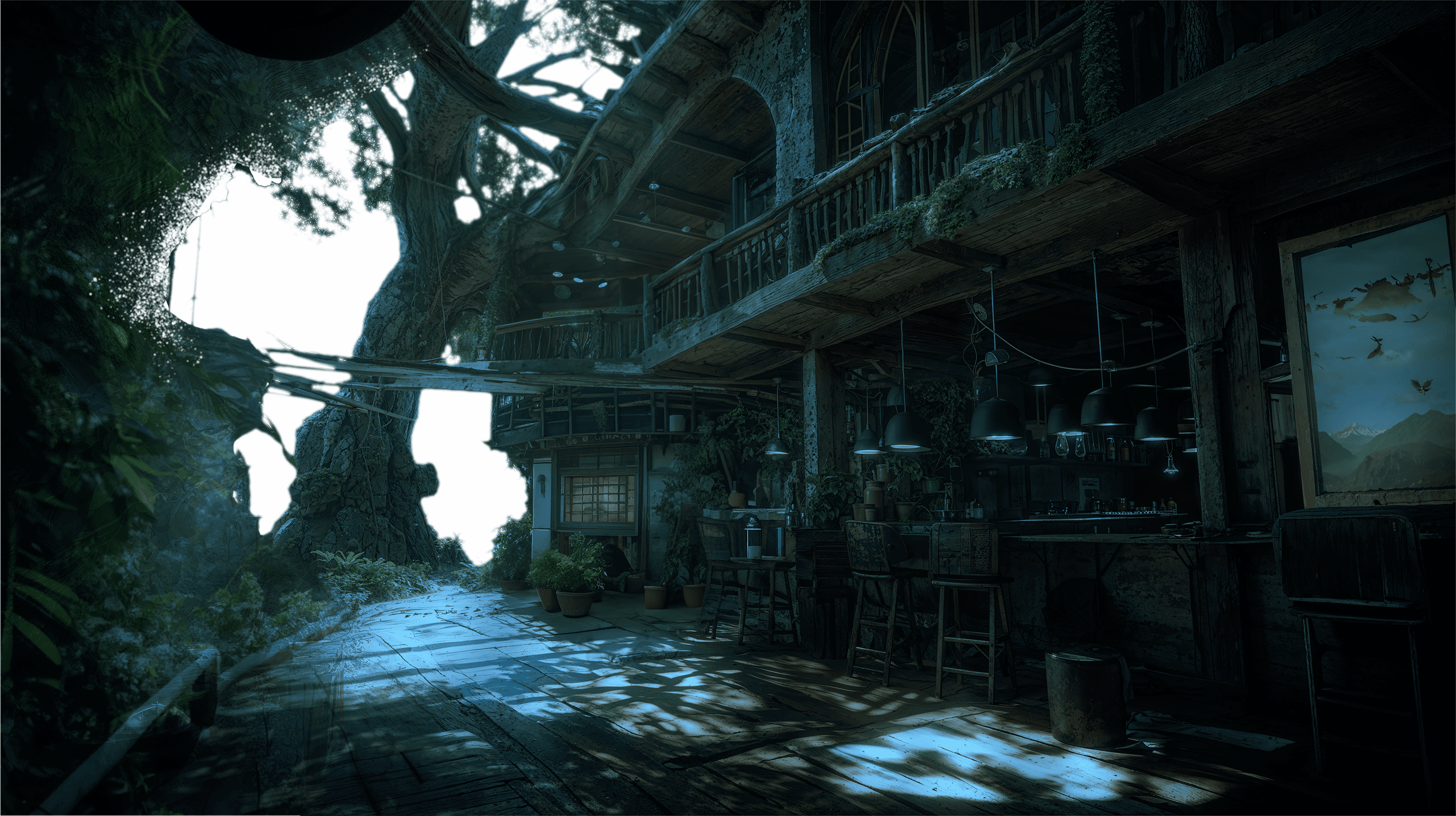 Treehouse bar bar night